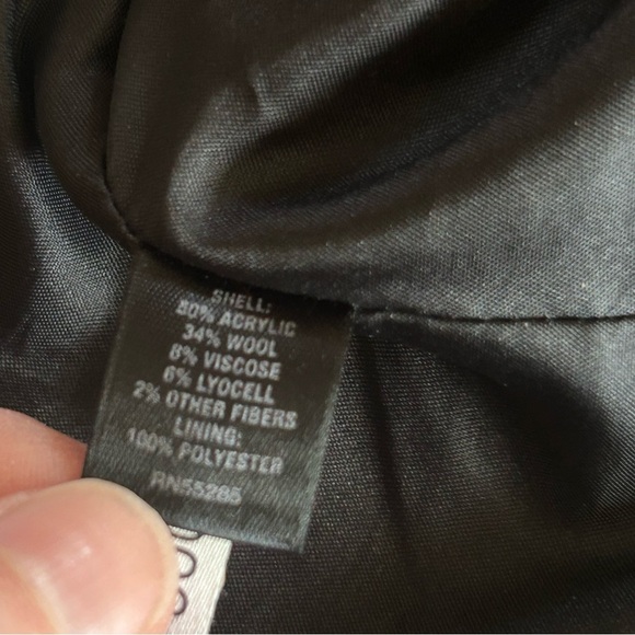 Express Y2K Red White Black Plaid Wool Blend Jacket M Belted Preppy Clueless - Picture 9 of 11